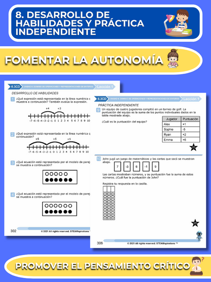 ¡Mathtástico! 6to Grado Unidad 6 Dominio de Operaciones y Representaciones de Enteros - Libro Electrónico