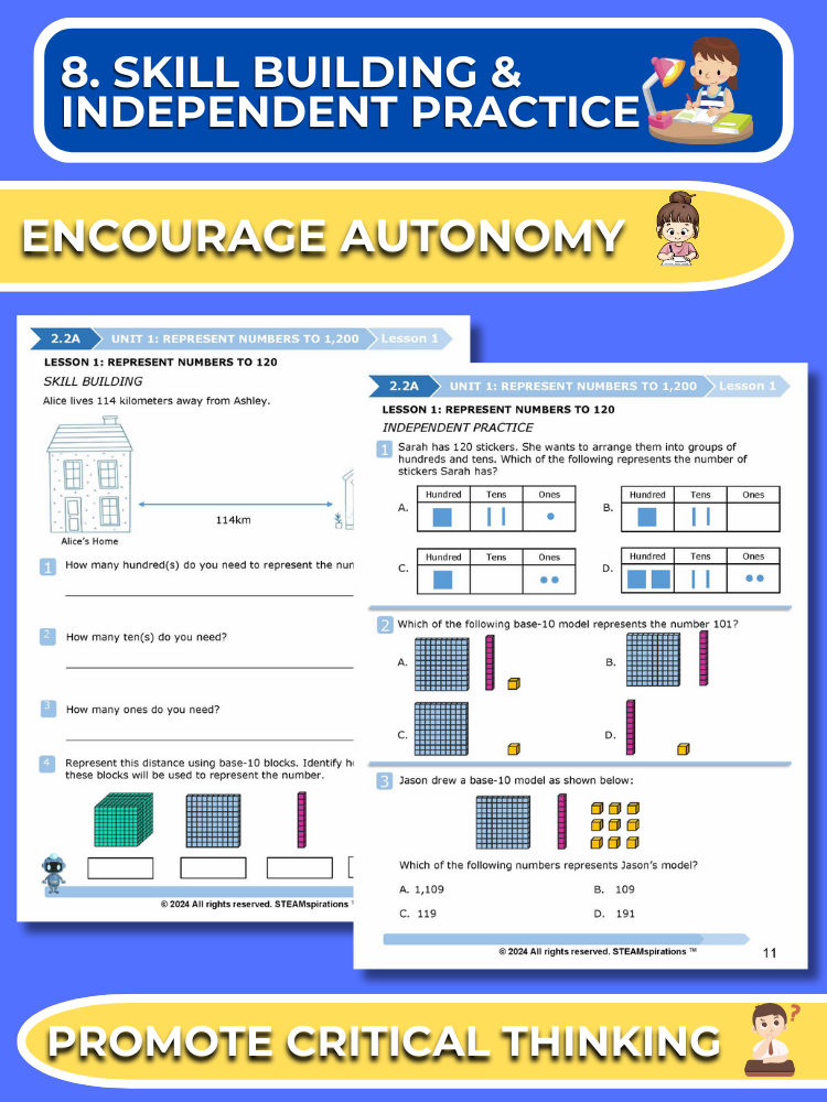 Mathtastico! 2nd Grade Math Bundle Unit 1 Represent Numbers To 1,200 - E-Book