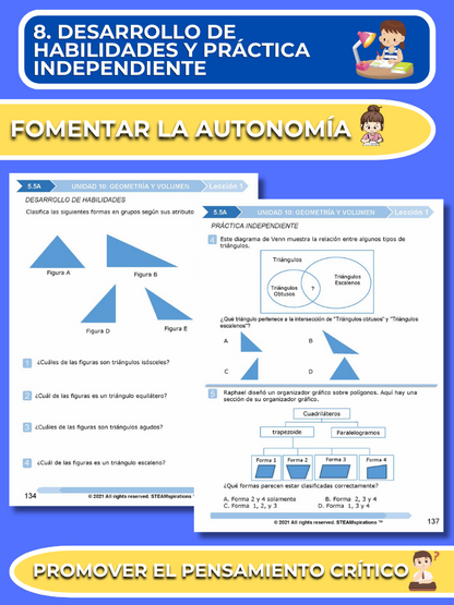 ¡Mathtástico! 5to Grado Unidad 10: GEOMETRÍA Y VOLUMEN - Libro Electrónico