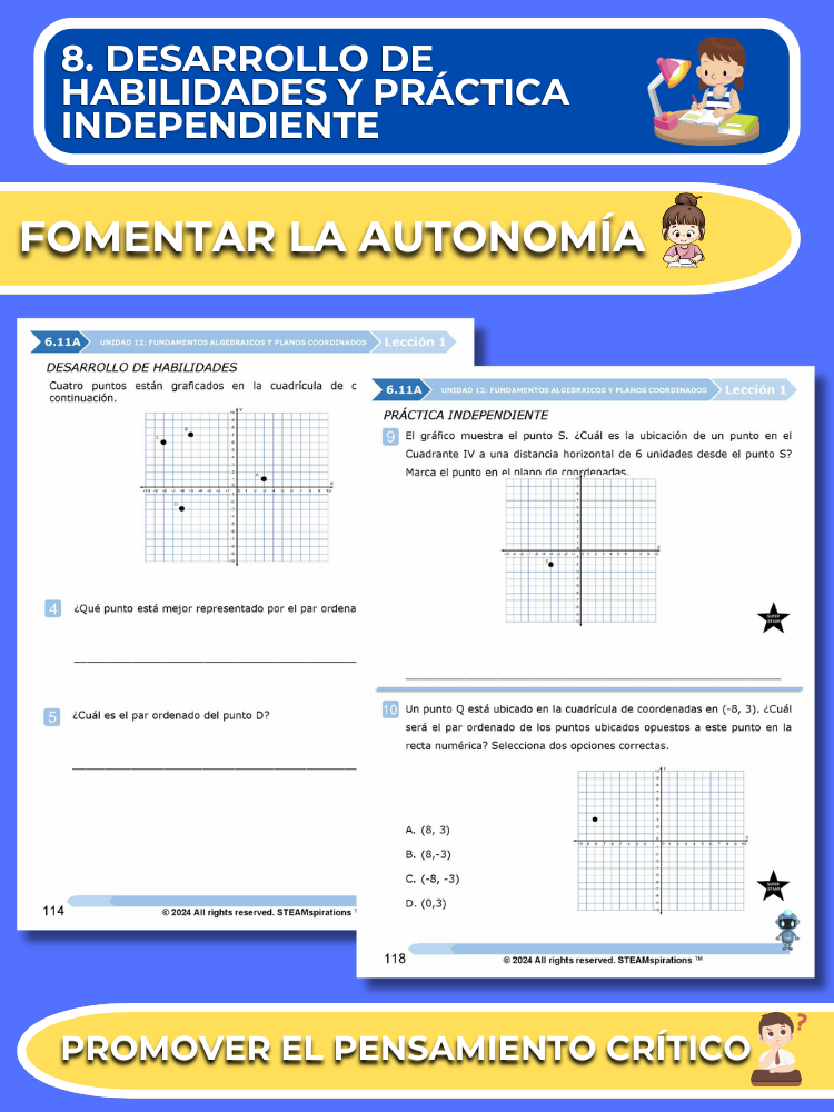 ¡Mathtástico! 6to Grado Unidad 12: Fundamentos Algebraicos y Planos De Coordenad- Libro Electrónico