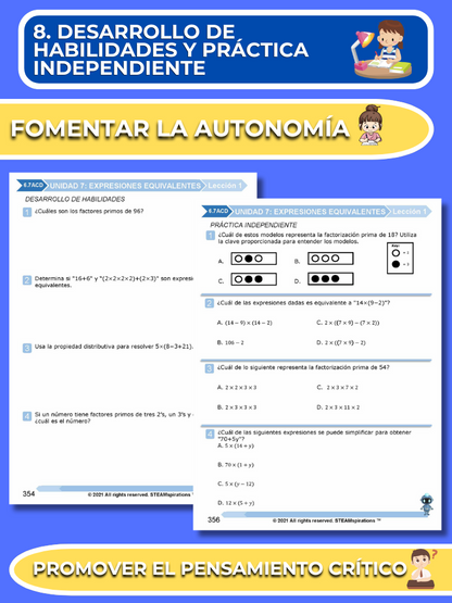 ¡Mathtástico! 6to Grado Unidad 7: Expresiones Equivalentes - Libro Electrónico