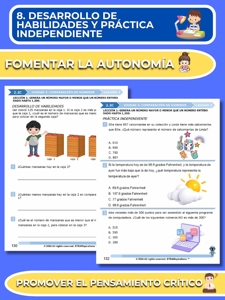 ¡Mathtástico! 2do Grado Unidad 3: Comparación De Números - Libro Electrónico