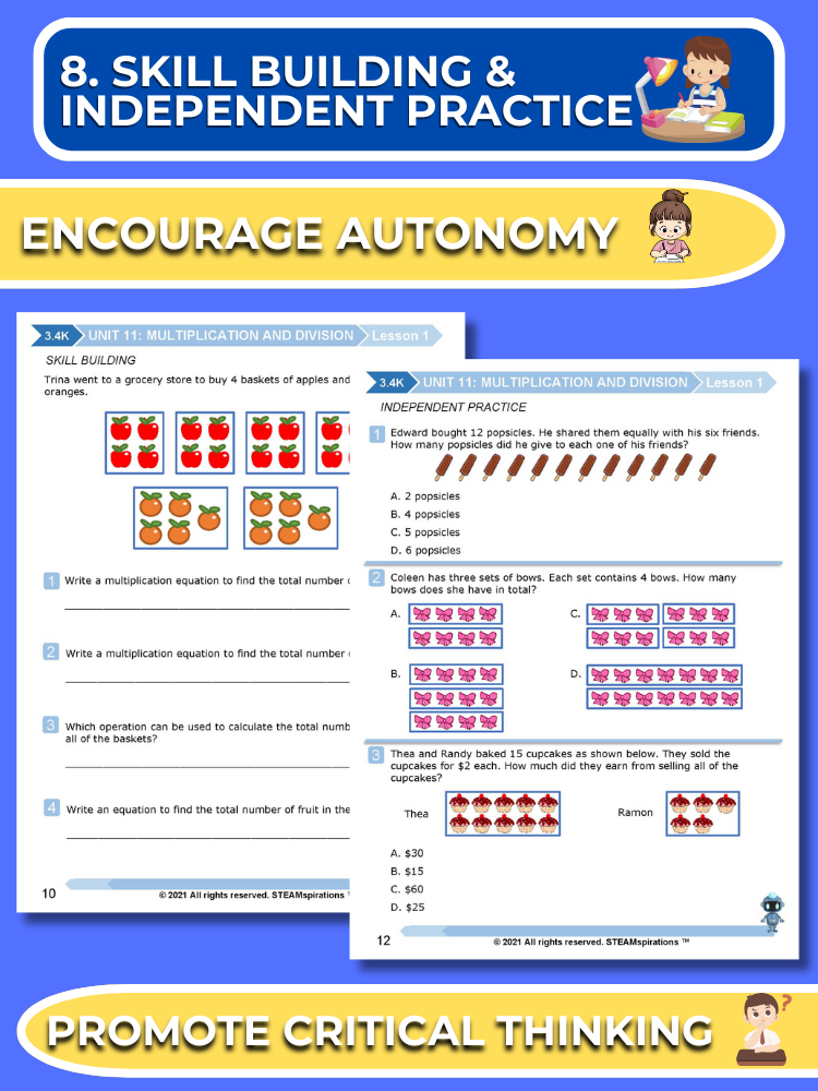 Mathtastico! 3rd Grade Math Bundle Unit 11 (Multiplication & Division) - E-Book