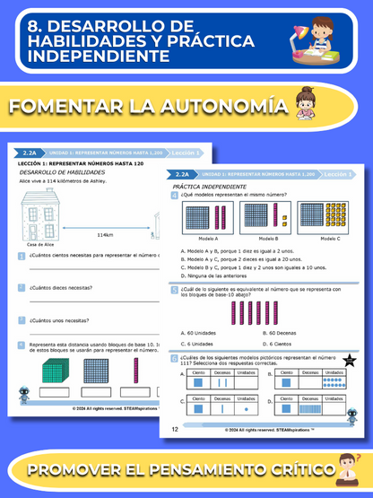 ¡Mathtástico! 2do Grado Unidad 1: Representación De Números Hasta 1,200 - Libro Electrónico