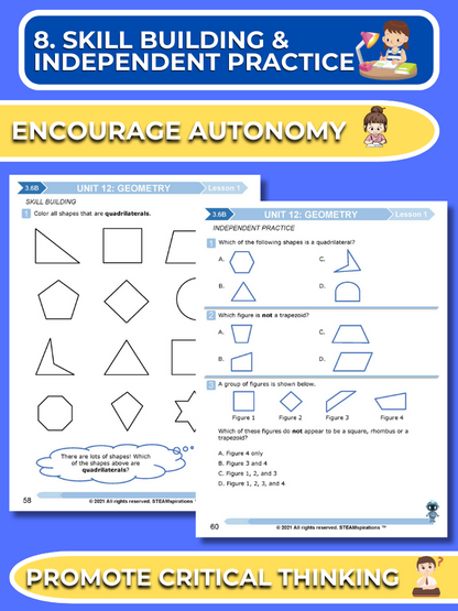 Mathtastico! 3rd Grade Math Bundle Unit 12 (Geometry) - E-Book