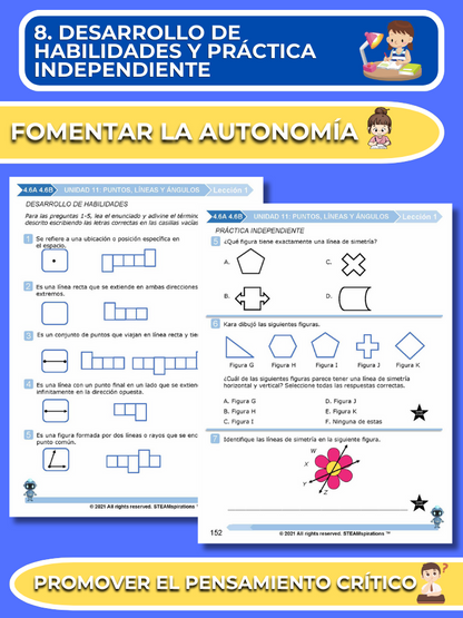 ¡Mathtástico! 4to Grado Unidad 11: PUNTOS, LÍNEAS Y ÁNGULOS - Libro Electrónico