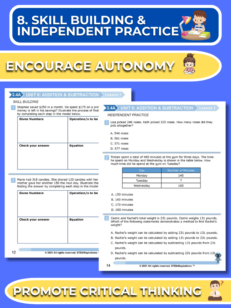 Mathtastico! 3rd Grade Math Bundle Unit 6 Problem Solving Addition & Subtraction - E-Book