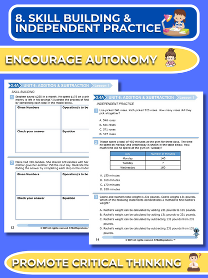 Mathtastico! 3rd Grade Math Bundle Unit 6 Problem Solving Addition & Subtraction - E-Book