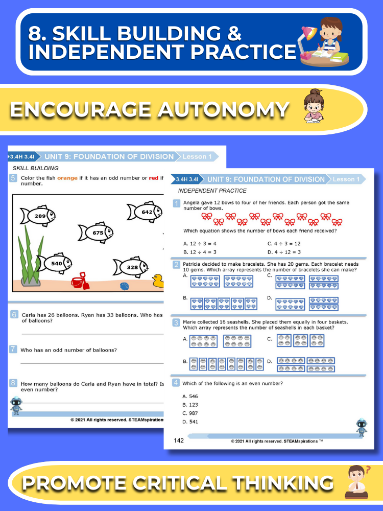 Mathtastico! 3rd Grade Math Bundle Unit 9 Foundation of Division - E-Book