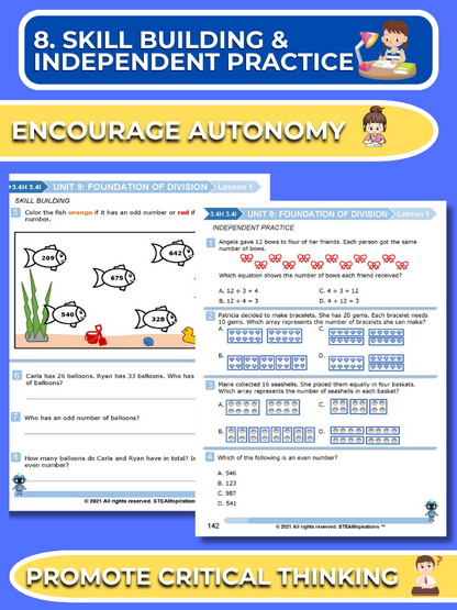 Mathtastico! 3rd Grade Math Bundle Unit 9 Foundation of Division - E-Book