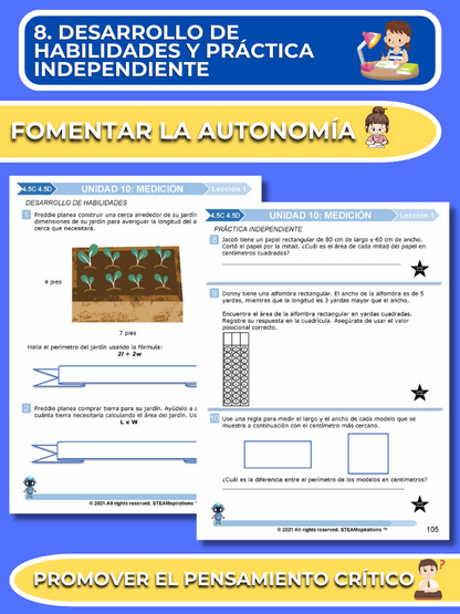 ¡Mathtástico! Paquete de Matemáticas de 4to Grado Unidad 10: Medición - Libro Electrónico