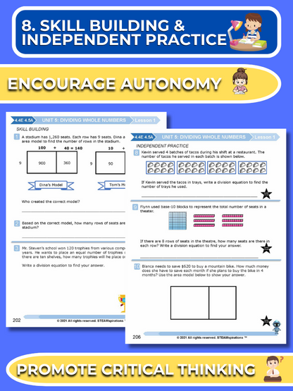 Mathtastico! 4th Grade Math Bundle Unit 5 Dividing Whole Numbers - E-Book