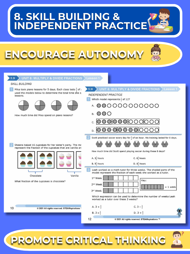 Mathtastico! 5th Grade Math Bundle Unit 8 Multiply & Divide Fractions - E-Book