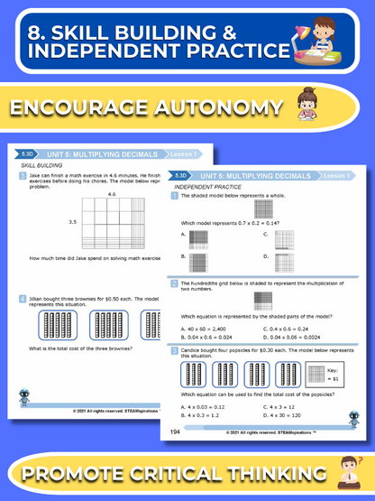 Mathtastico! 5th Grade Math Bundle Unit 5 Multiplying Decimals - E-Book