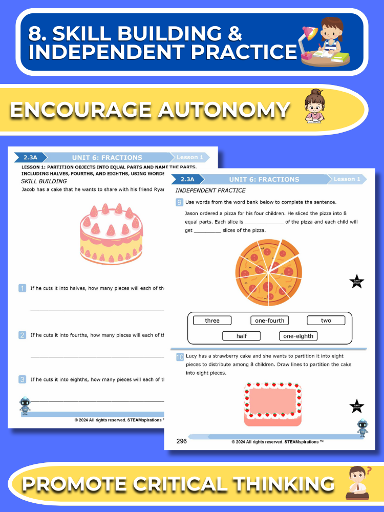 Mathtastico! 2nd Grade Math Bundle Unit 6 Fractions - E-Book