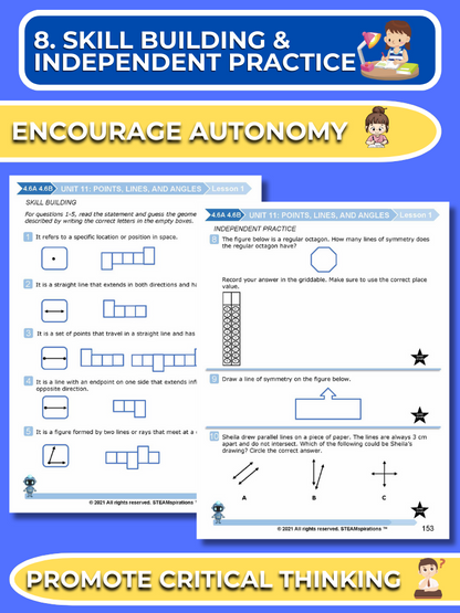 Mathtastico! 4th Grade Math Bundle Unit 11 Points, Lines, And Angles - E-Book