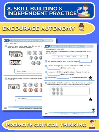 Mathtastico! 3rd Grade Math Bundle Unit 5 Addition and Subtraction - E-Book