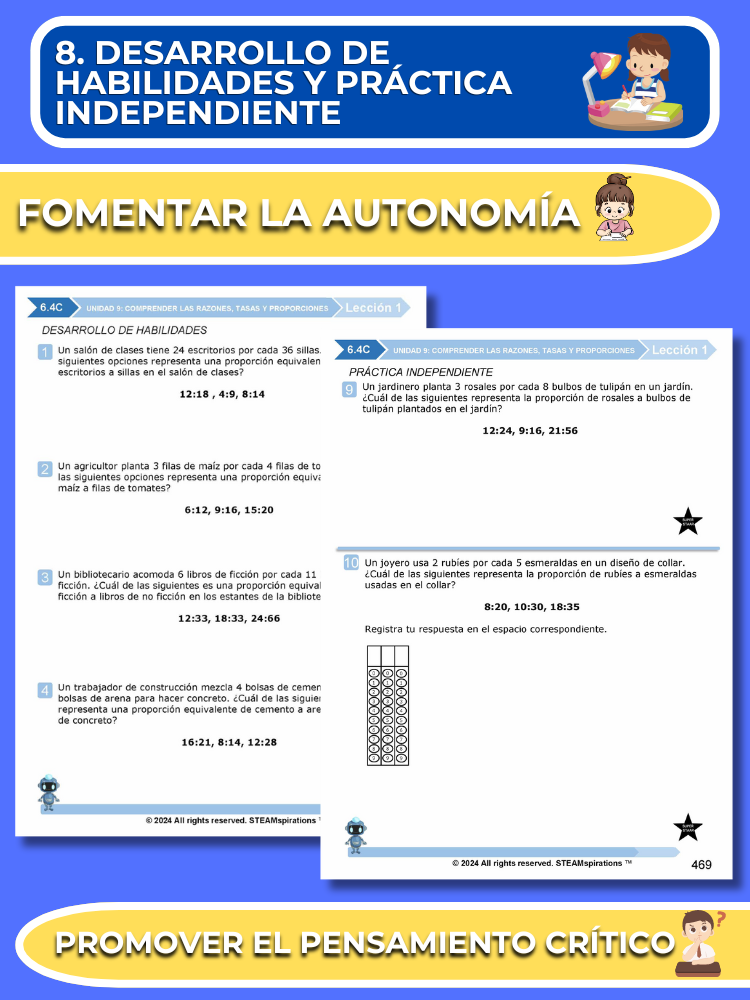 ¡Mathtástico! 6to Grado Unidad 9: Comprender Las Razones, Tasas y Proporciones - Libro Electrónico