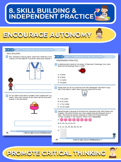 Mathtastico! 3rd Grade Math Bundle Unit 7 (Foundation of Multiplication) - E-Book