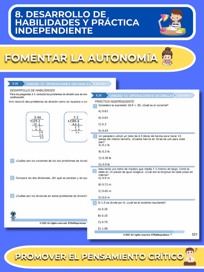 ¡Mathtástico! Paquete de Matemáticas 5to Grado Unidad 13: OPERACIONES DECIMALES - Libro Electrónico