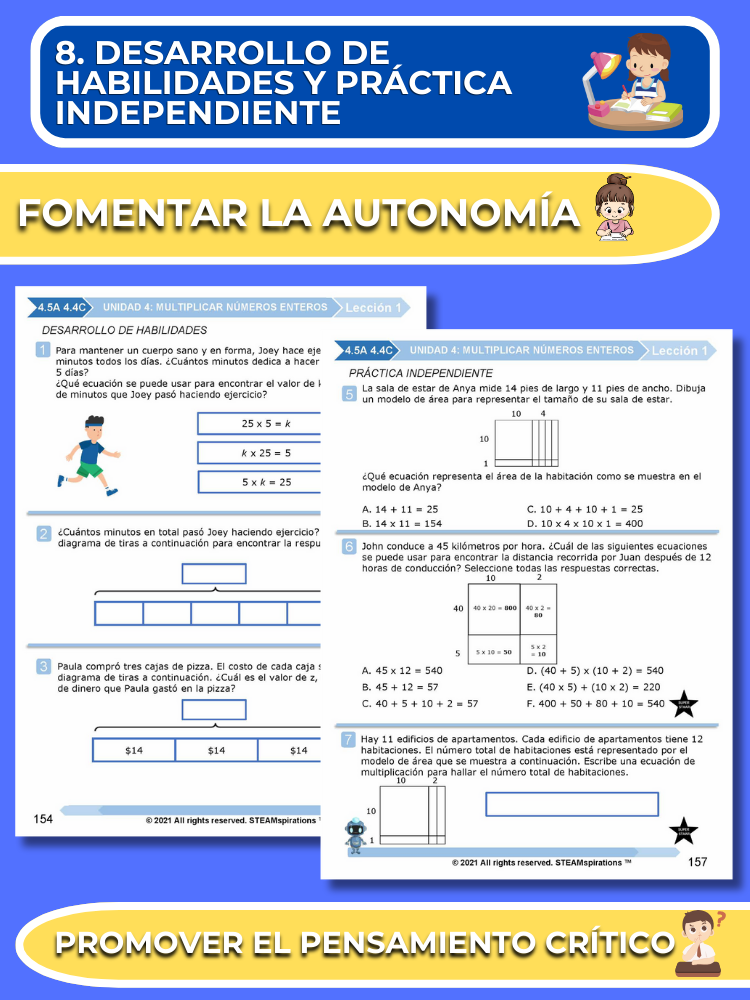 ¡Mathtástico! 4to Grado Unidad 4: MULTIPLICAR NÚMEROS ENTEROS - Libro Electrónico