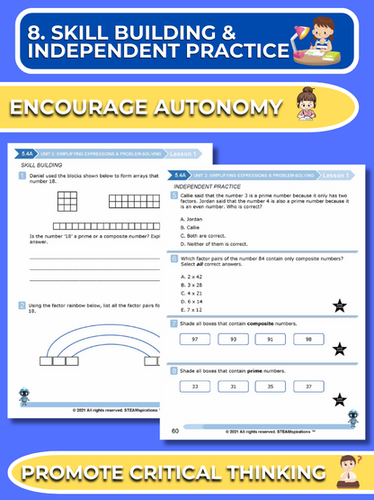 Mathtastico 5th Grade Math Bundle Unit 2 Simplifying Expressions-Problem Solving - E-Book