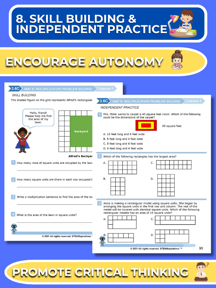 Mathtastico! 3rd Grade Math Bundle Unit 8 Multiplication Problem Solving - E-Book