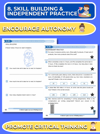 Mathtastico! 6th Math Unit 11 Understanding Ratios, Rates, and Percentages - E-Book