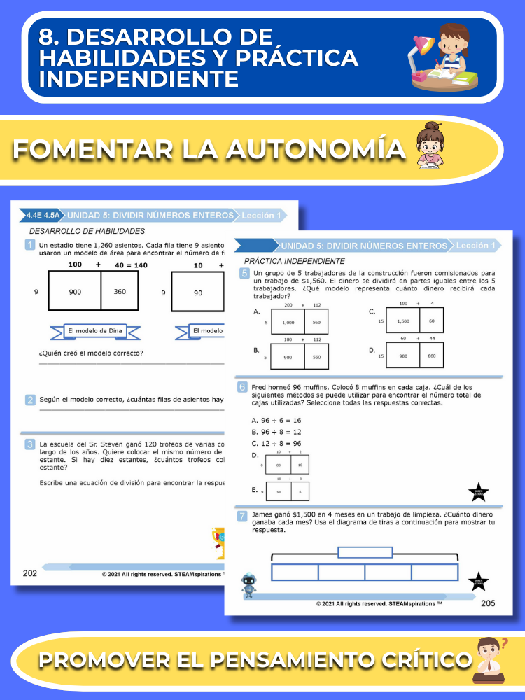 ¡Mathtástico! 4to Grado Unidad 5: DIVIDIR NÚMEROS ENTEROS - Libro Electrónico