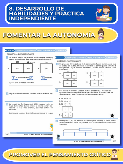 ¡Mathtástico! 4to Grado Unidad 5: DIVIDIR NÚMEROS ENTEROS - Libro Electrónico