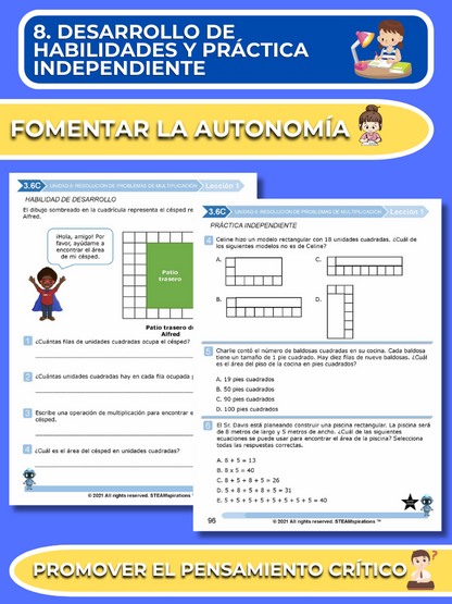 ¡Mathtástico! 3er Grado Unidad 8: Resolución De Problemas De Multiplicación - Libro Electrónico