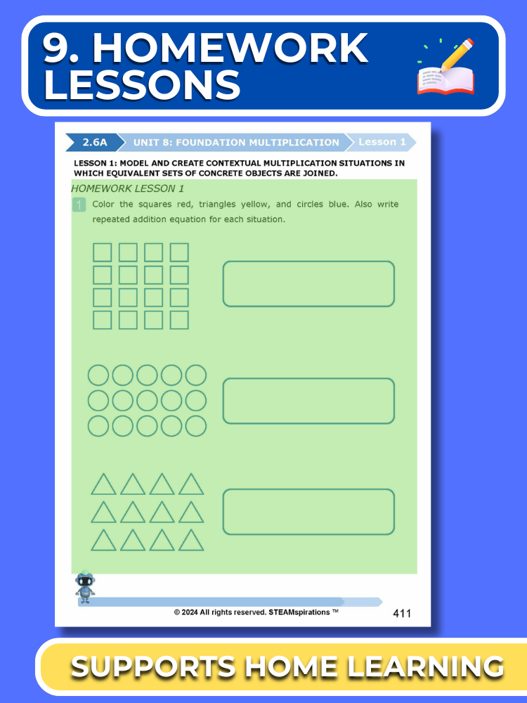 Mathtastico! 2nd Grade Math Bundle Unit 8 Foundation Multiplication  - E-Book