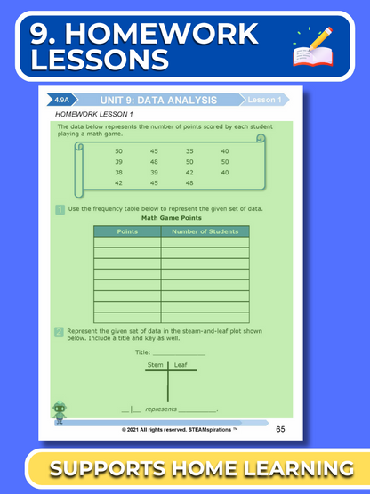 Mathtastico! 4th Grade Math Bundle Unit 9 Data Analysis - E-Book