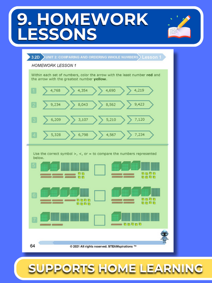 Mathtastico! 3rd Grade Math Bundle Unit 2 Compare and Order Whole Numbers - E-Book