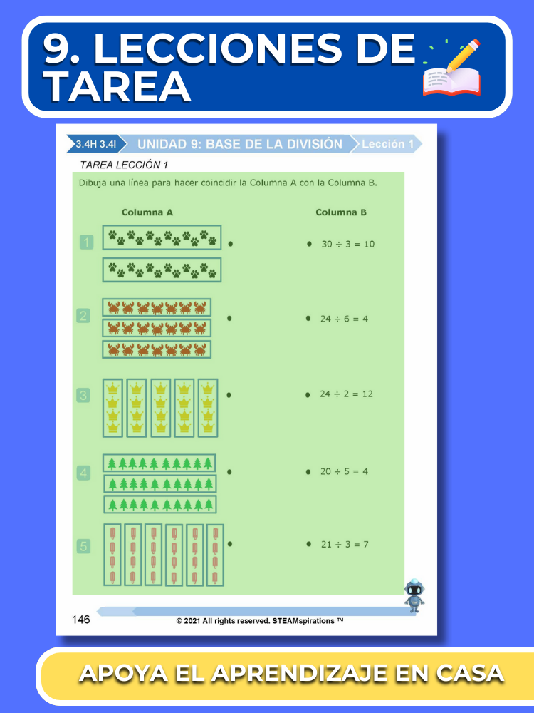 ¡Mathtástico! Paquete de Matemáticas de 3er Grado Unidad 9: Base De La División - Libro Electrónico