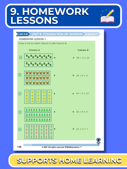 Mathtastico! 3rd Grade Math Bundle Unit 9 Foundation of Division - E-Book