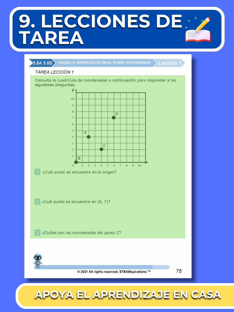 ¡Mathtástico! 5to Grado Unidad 9: GRÁFICOS EN EL PLANO DE COORDENADAS - Libro Electrónico