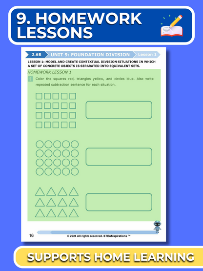 Mathtastico! 2nd Grade Math Bundle Unit 9 Foundation Division - E-Book