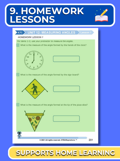 Mathtastico! 4th Grade Math Bundle Unit 12 Measuring Angles - E-Book