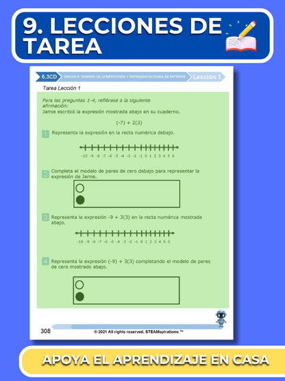 ¡Mathtástico! 6to Grado Unidad 6 Dominio de Operaciones y Representaciones de Enteros - Libro Electrónico