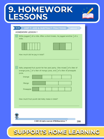 Mathtastico! 5th Grade Math Bundle Unit 7 Add & Subtract Fractions - E-Book