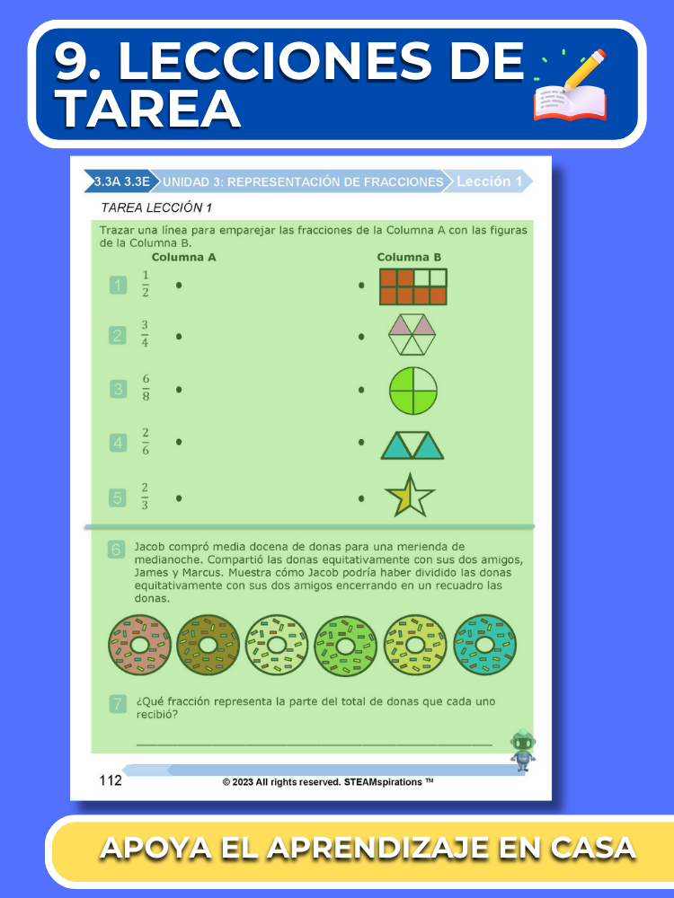 ¡Mathtástico! 3er Grado Unidad 3: Representación De Fracciones - Libro Electrónico