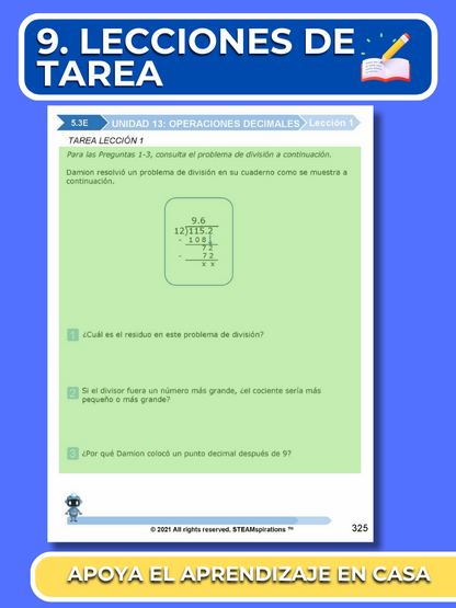 ¡Mathtástico! Paquete de Matemáticas 5to Grado Unidad 13: OPERACIONES DECIMALES - Libro Electrónico