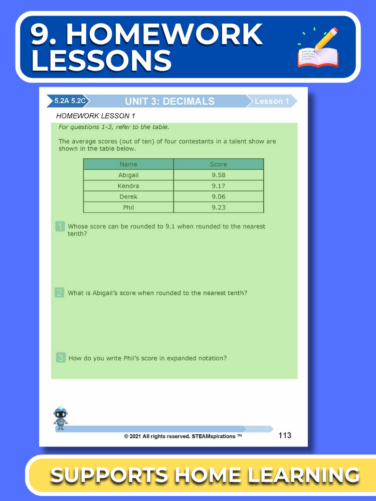 Mathtastico! 5th Grade Math Bundle Unit 3 Decimals - E-Book