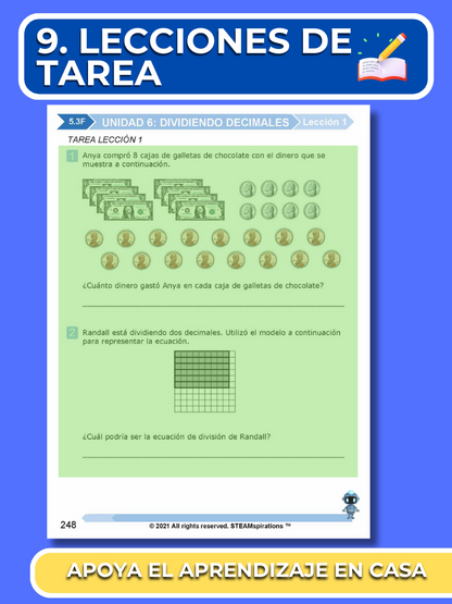 ¡Mathtástico! 5to Grado Unidad 6: DIVISIÓN DE DECIMALES - Libro Electrónico