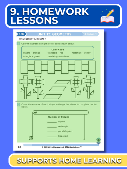 Mathtastico! 3rd Grade Math Bundle Unit 12 (Geometry) - E-Book