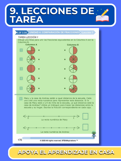 ¡Mathtástico! 3er Grado Unidad 4: Comparación De Fracciones - Libro Electrónico