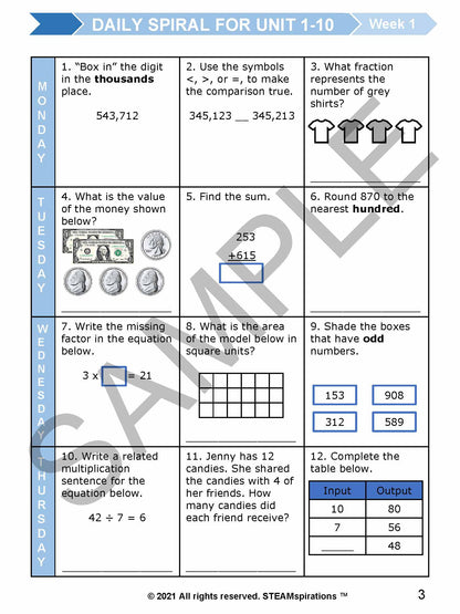 3rd Grade Units 11-15 E-Book