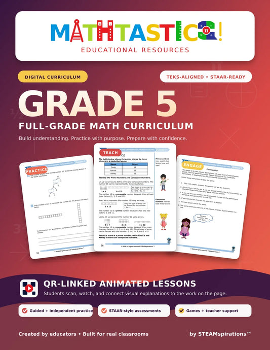 Mathtastico Grade 5 multi-unit math curriculum cover