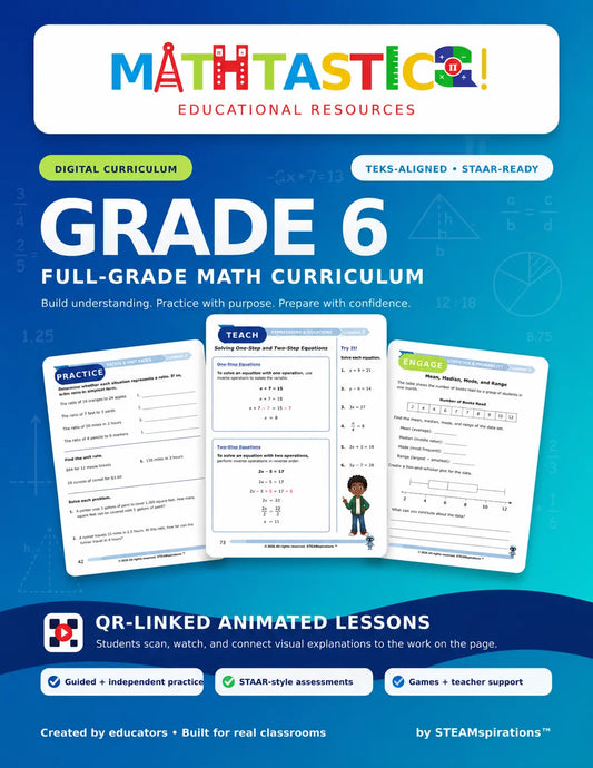 Mathtastico Grade 6 math curriculum cover